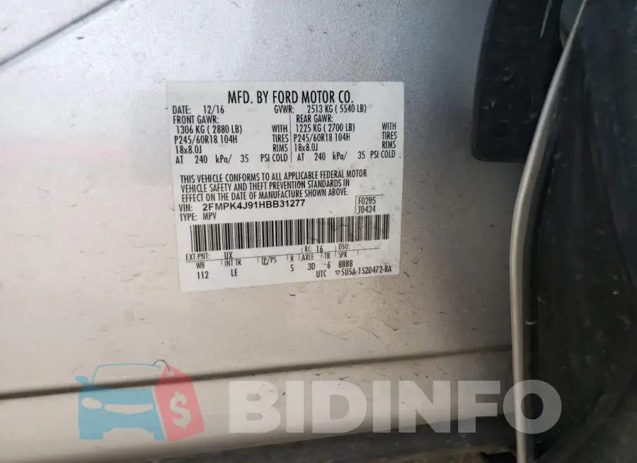 2FMPK4J91HBB31277 Photo# 10