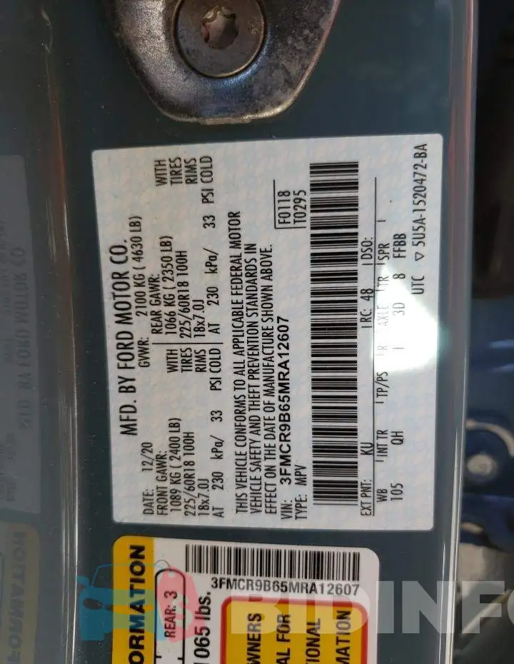 3FMCR9B65MRA12607 Photo# 10