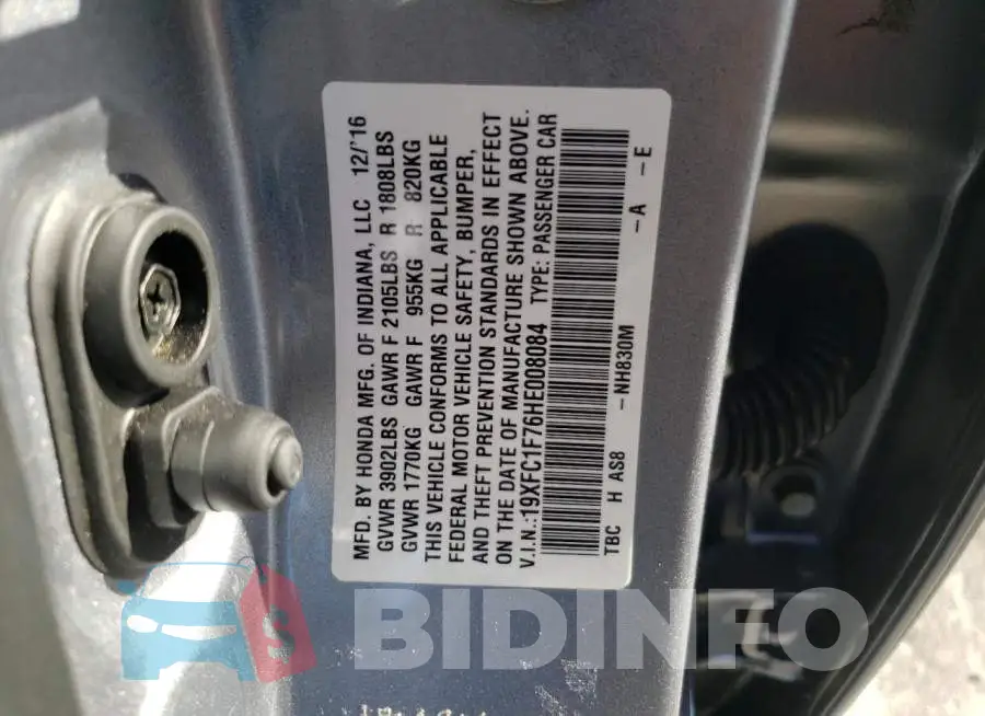 19XFC1F76HE008084 Photo# 10