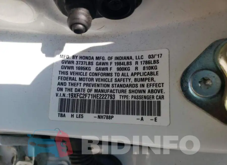 19XFC2F71HE222793 Photo# 10