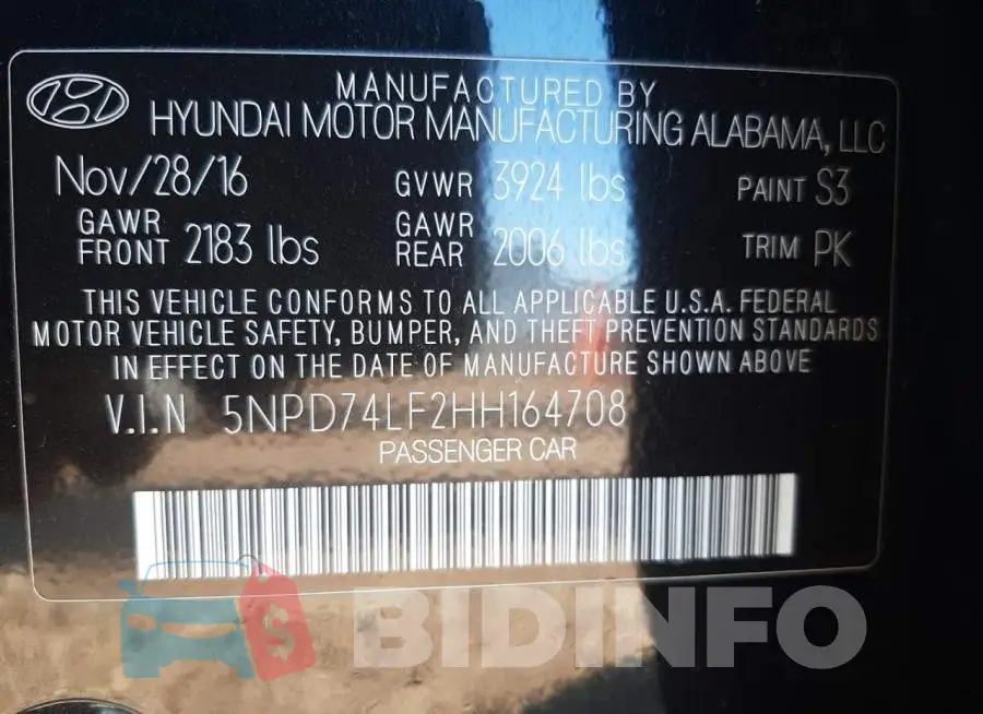 5NPD74LF2HH164708 Photo# 10