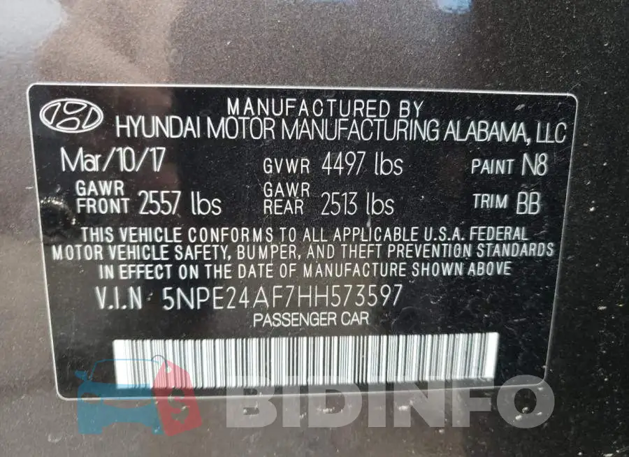 5NPE24AF7HH573597 Photo# 10
