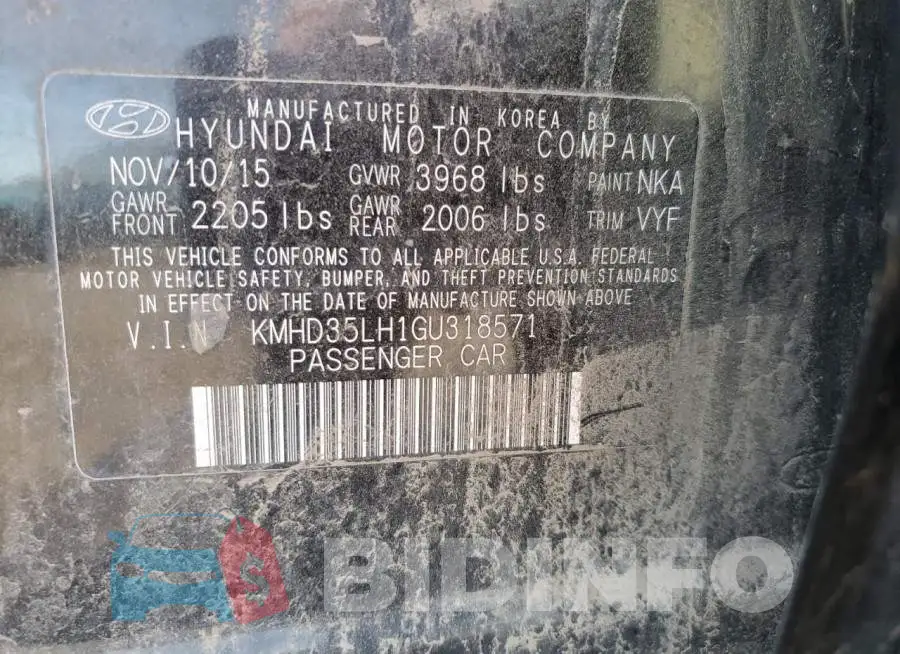 KMHD35LH1GU318571 Photo# 10