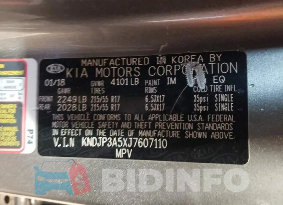KNDJP3A5XJ7607110 Photo# 10