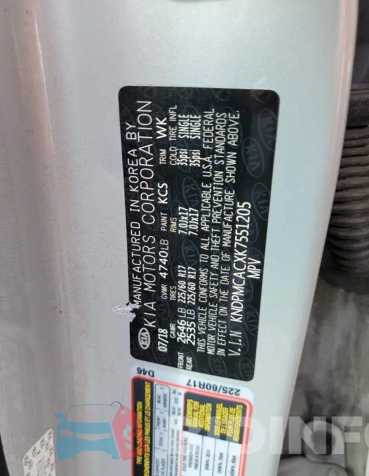 KNDPMCACXK7551205 Photo# 10