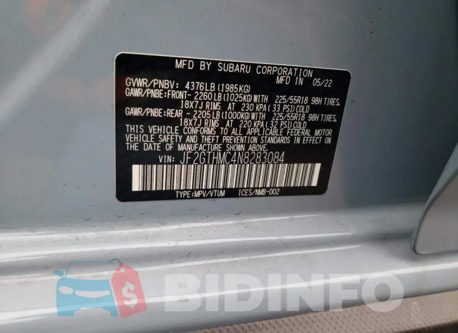 JF2GTHMC4N8283084 Photo# 10