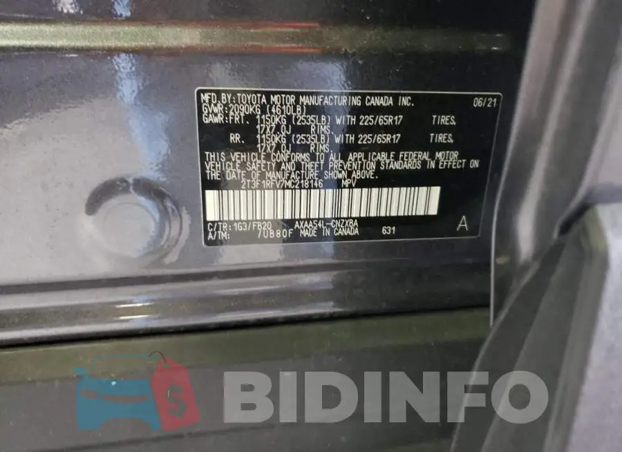 2T3F1RFV7MC218146 Photo# 10