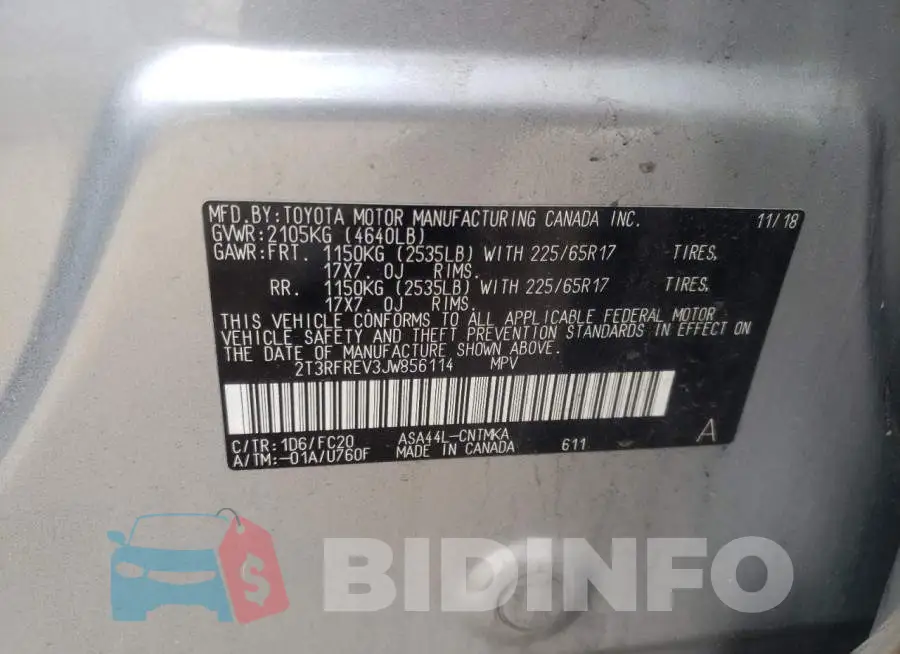 2T3RFREV3JW856114 Photo# 10