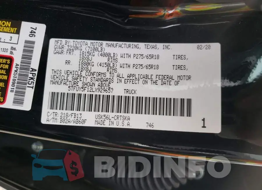 5TFUY5F12LX929657 Photo# 10