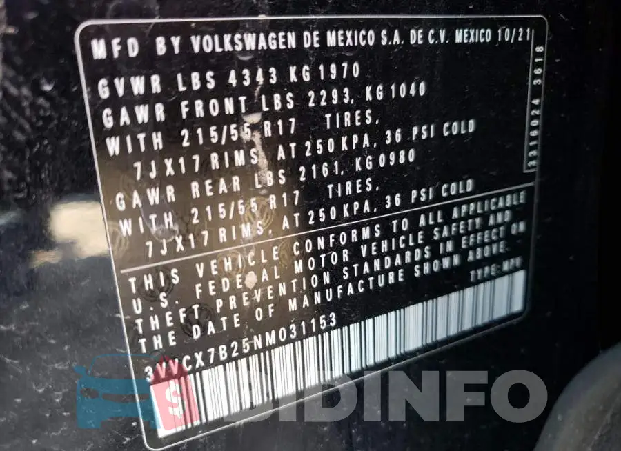 3VVCX7B25NM031153 Photo# 10
