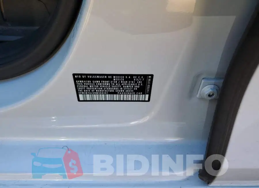 3VW2B7AJ3HM350201 Photo# 10