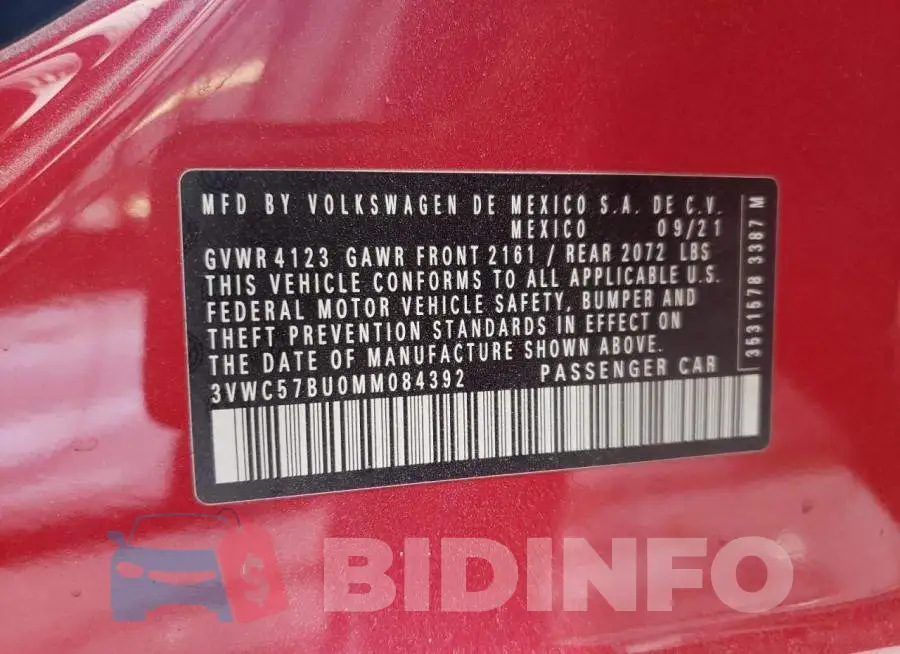 3VWC57BU0MM084392 Photo# 10