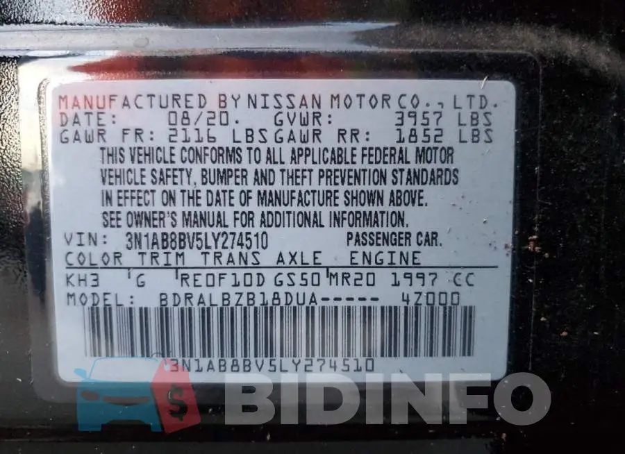 3N1AB8BV5LY274510 Photo# 10