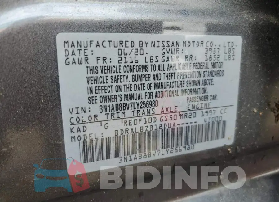 3N1AB8BV7LY256980 Photo# 10