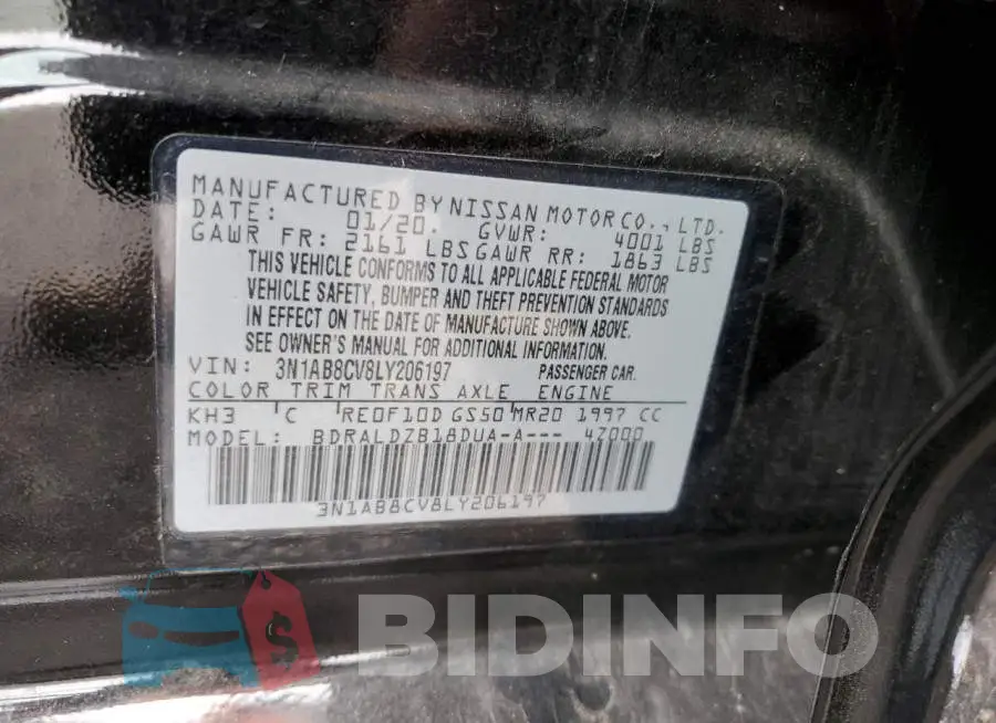3N1AB8CV8LY206197 Photo# 10