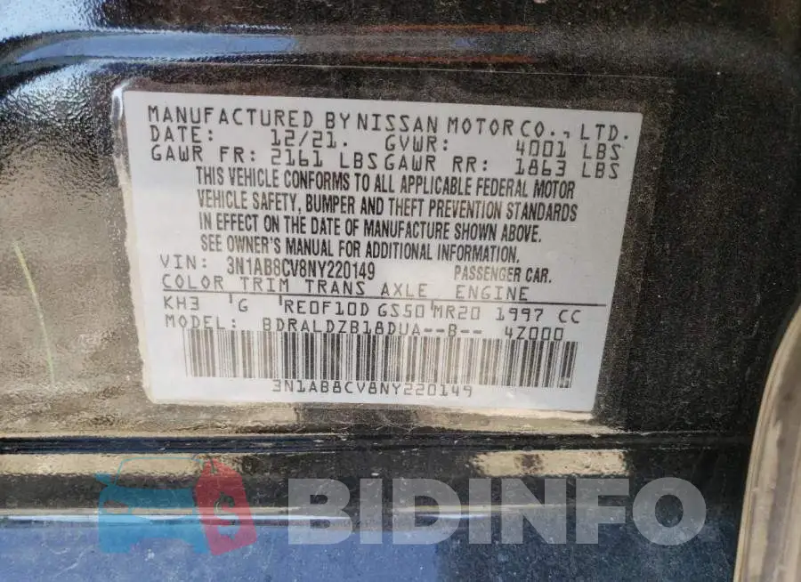 3N1AB8CV8NY220149 Photo# 10