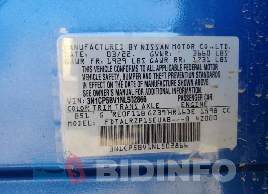 3N1CP5BV1NL502866 Photo# 10