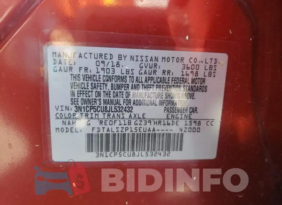 3N1CP5CU8JL532432 Photo# 10