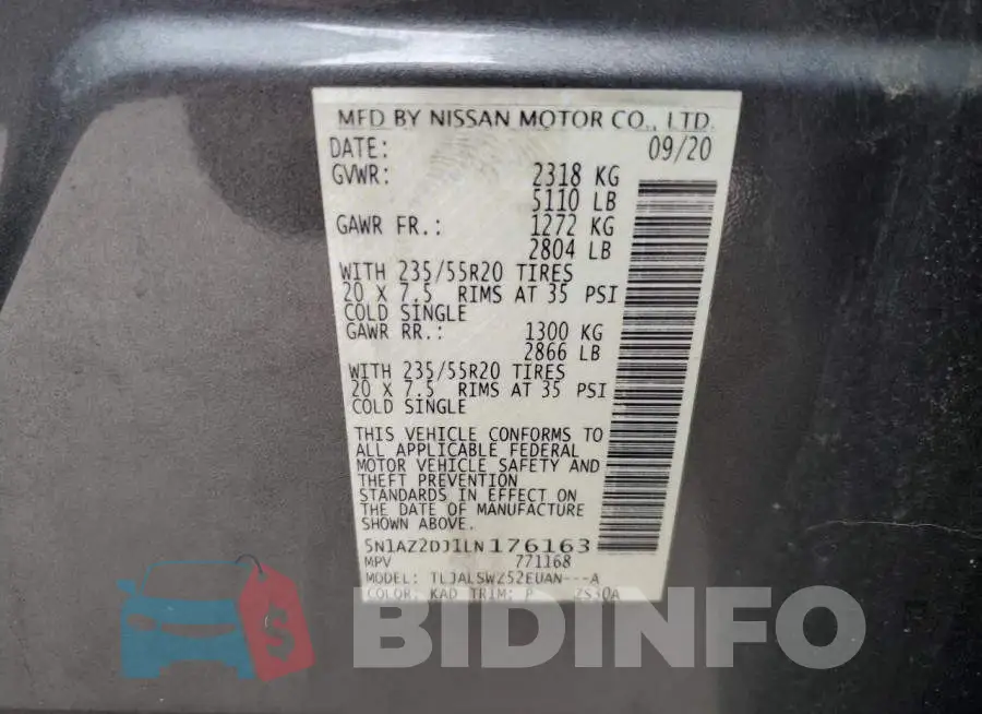5N1AZ2DJ1LN176163 Photo# 10