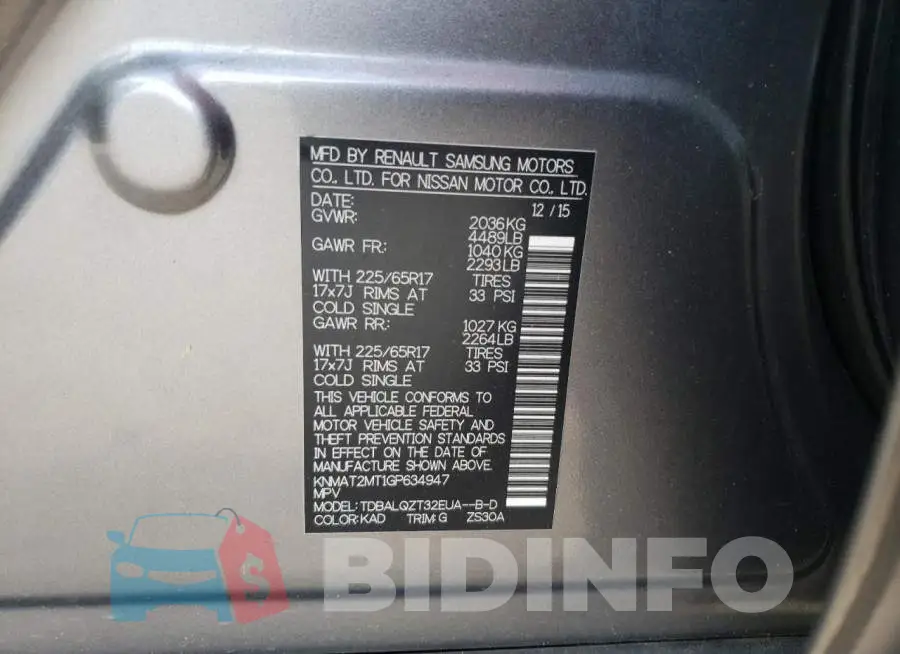 KNMAT2MT1GP634947 Photo# 10