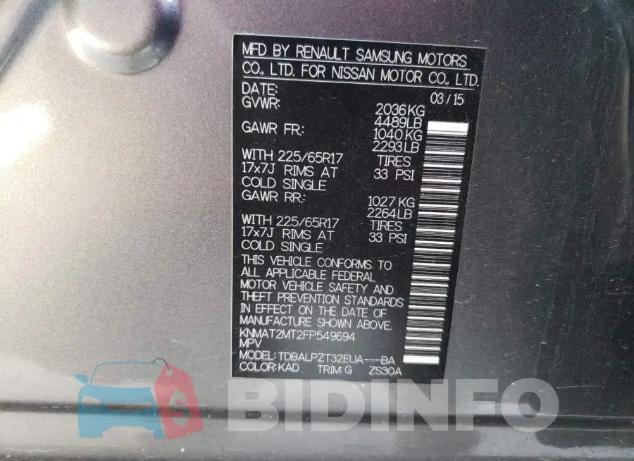 KNMAT2MT2FP549694 Photo# 10