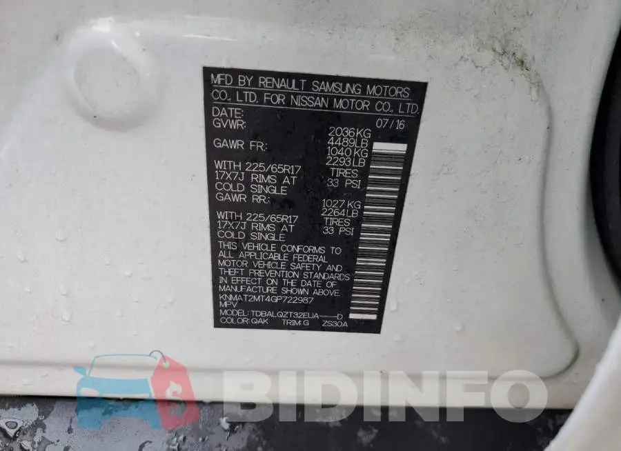KNMAT2MT4GP722987 Photo# 10