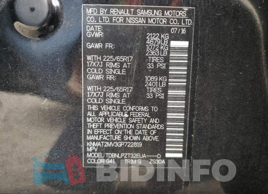 KNMAT2MV3GP722819 Photo# 10