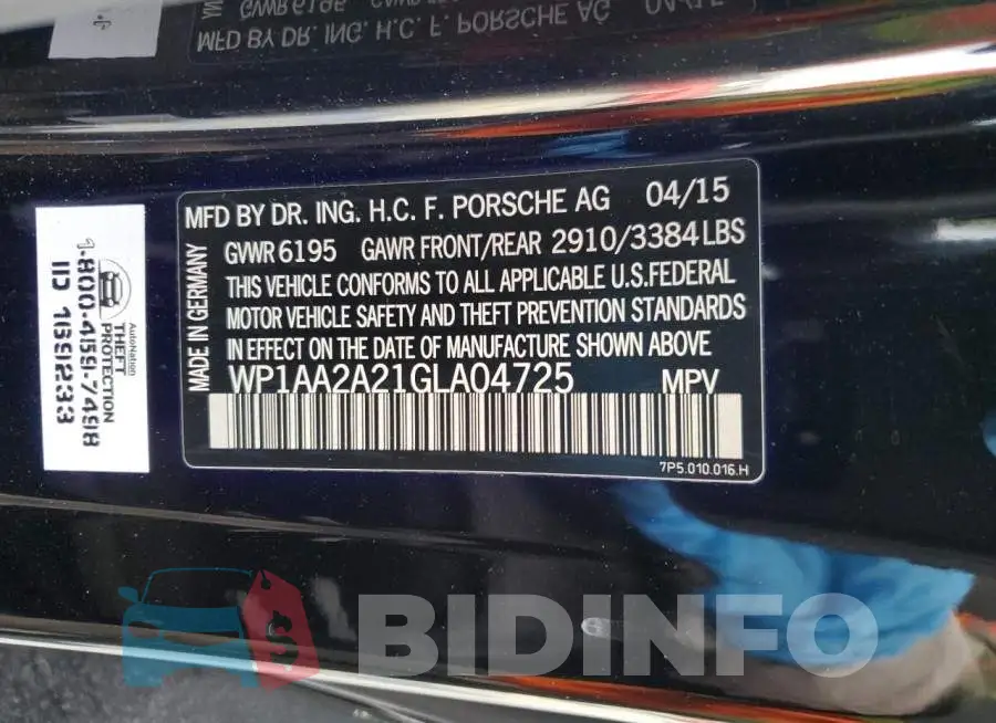 WP1AA2A21GLA04725 Photo# 10