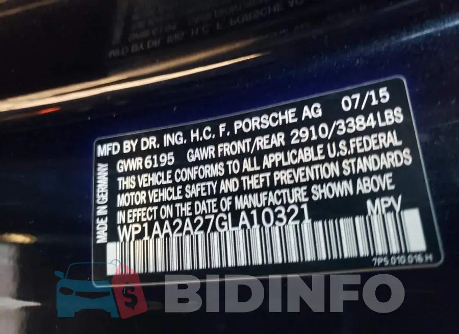WP1AA2A27GLA10321 Photo# 10