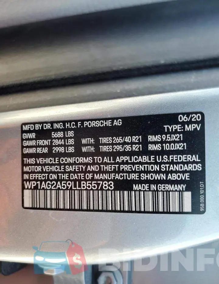 WP1AG2A59LLB55783 Photo# 10