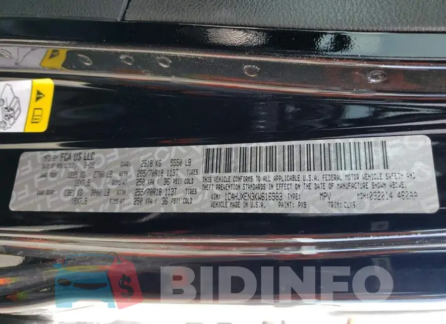 1C4HJXEN3KW616983 Photo# 10