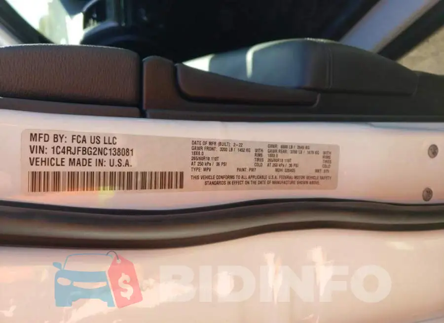 1C4RJFBG2NC138081 Photo# 10
