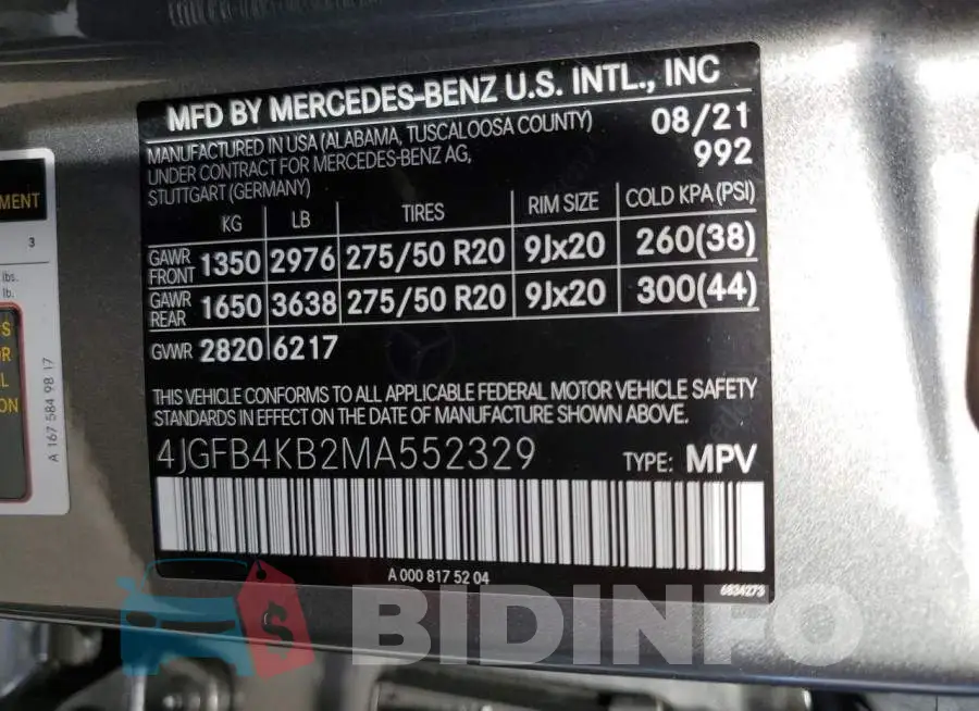 4JGFB4KB2MA552329 Photo# 10