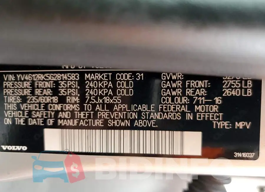 YV4612RK5G2814583 Photo# 10