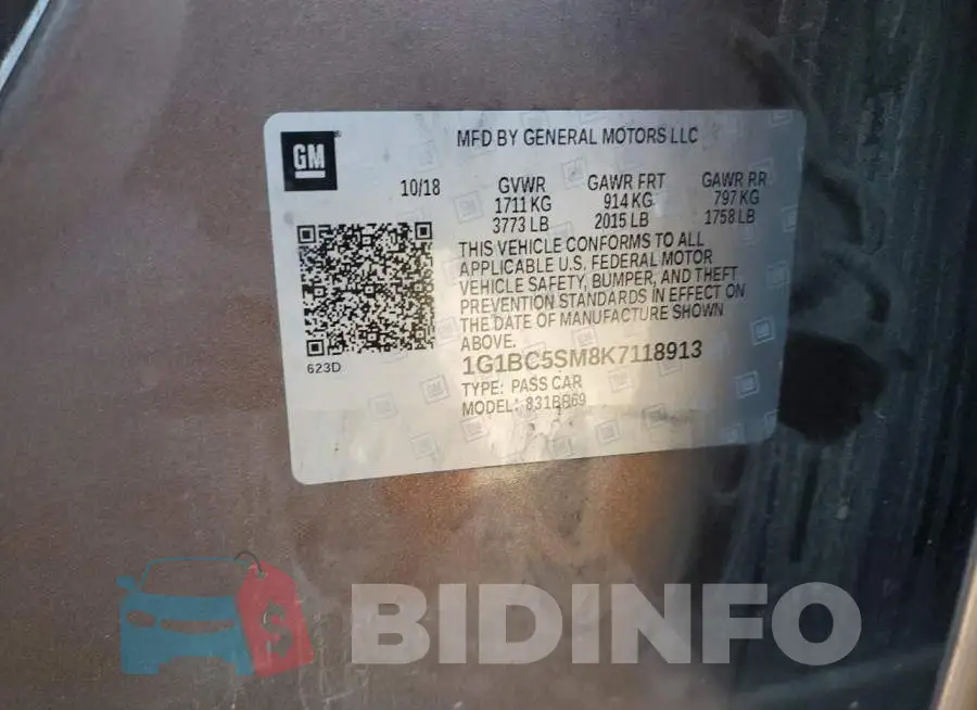 1G1BC5SM8K7118913 Photo# 10
