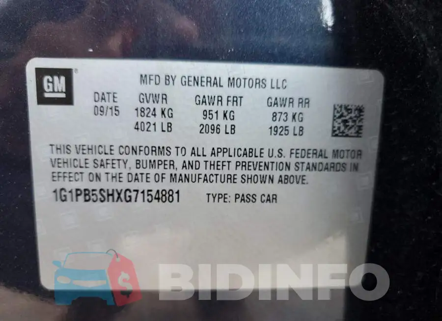 1G1PB5SHXG7154881 Photo# 12