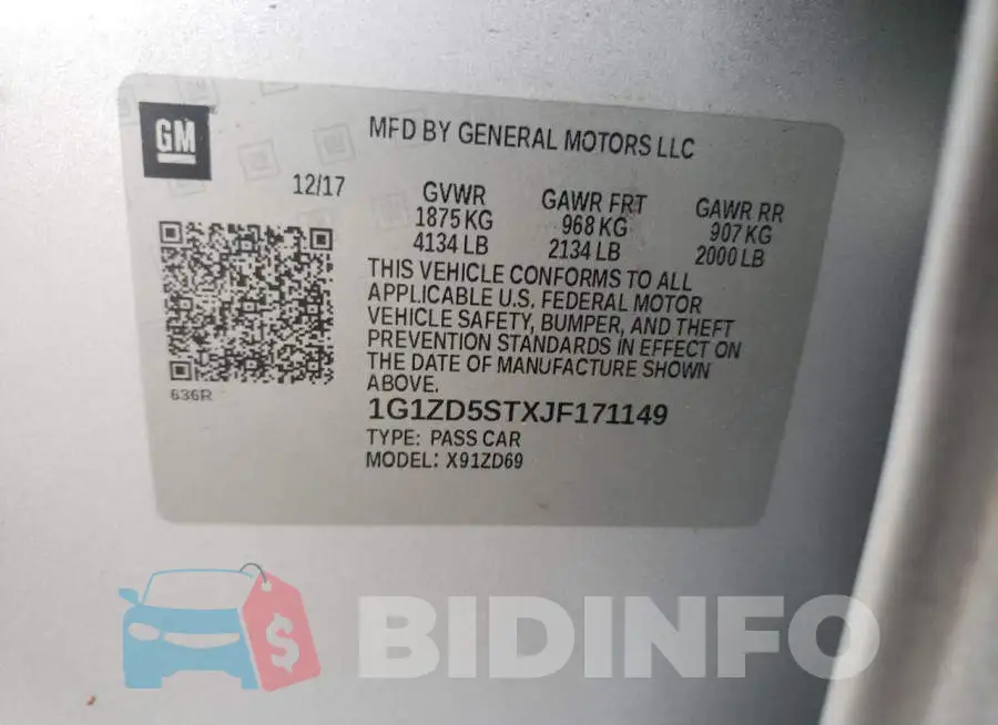 1G1ZD5STXJF171149 Photo# 10