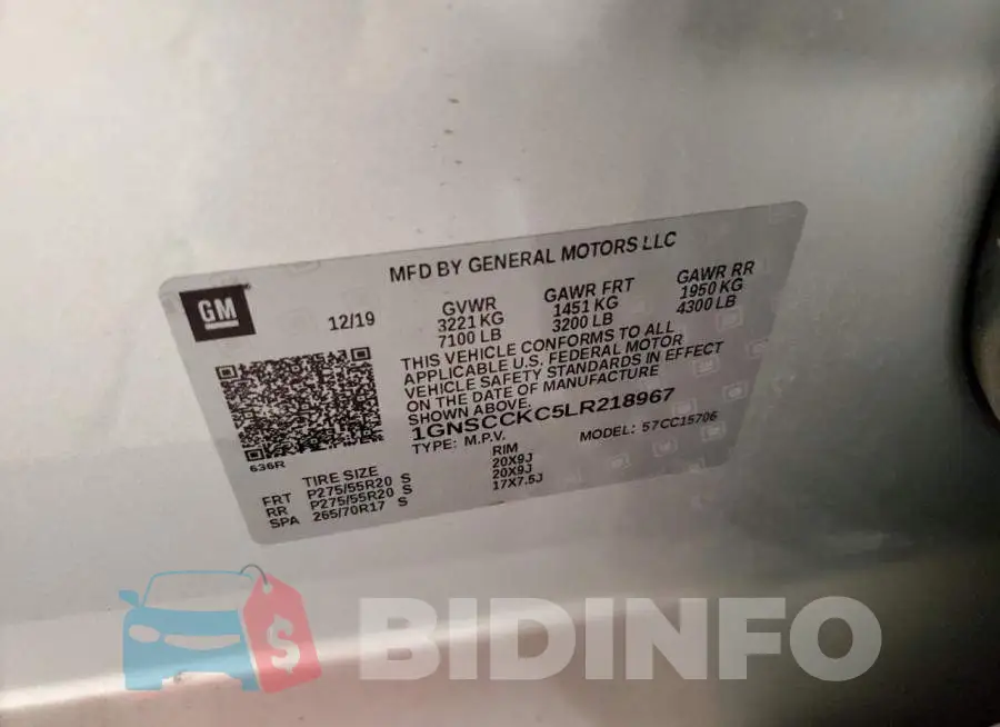 1GNSCCKC5LR218967 Photo# 10