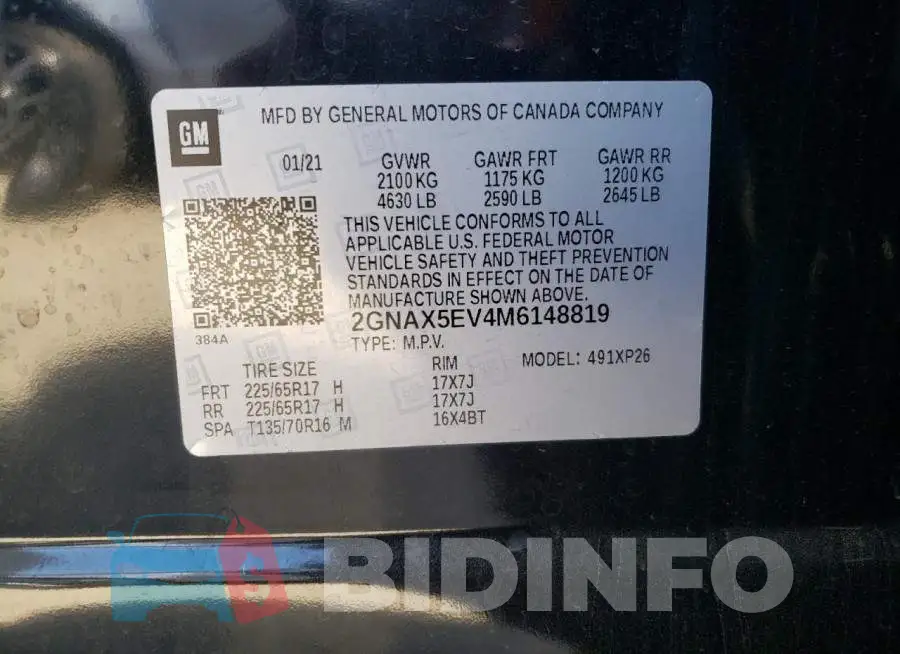 2GNAX5EV4M6148819 Photo# 10