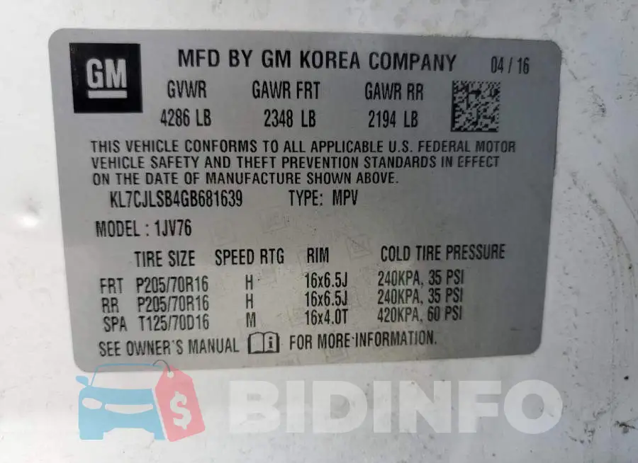 KL7CJLSB4GB681639 Photo# 10