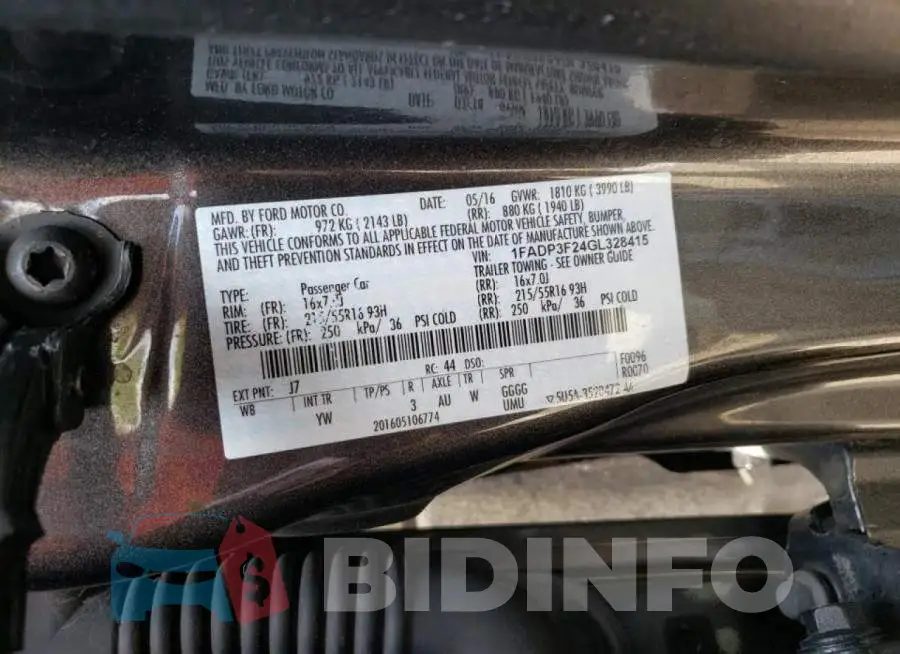1FADP3F24GL328415 Photo# 10