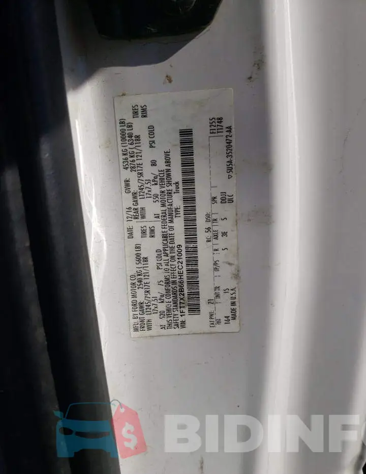 1FT7X2B66HEC21009 Photo# 10