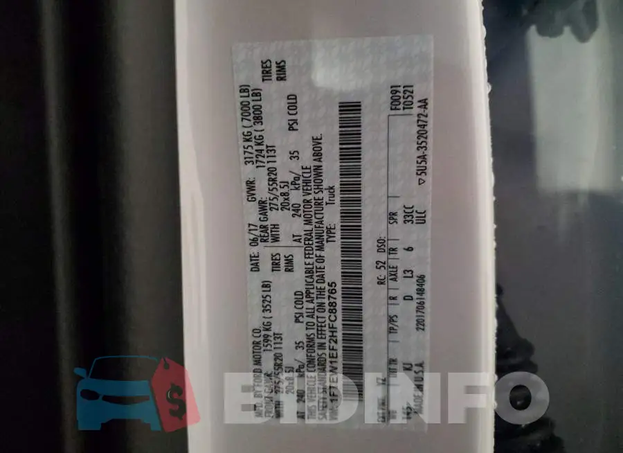 1FTEW1EF2HFC88765 Photo# 10