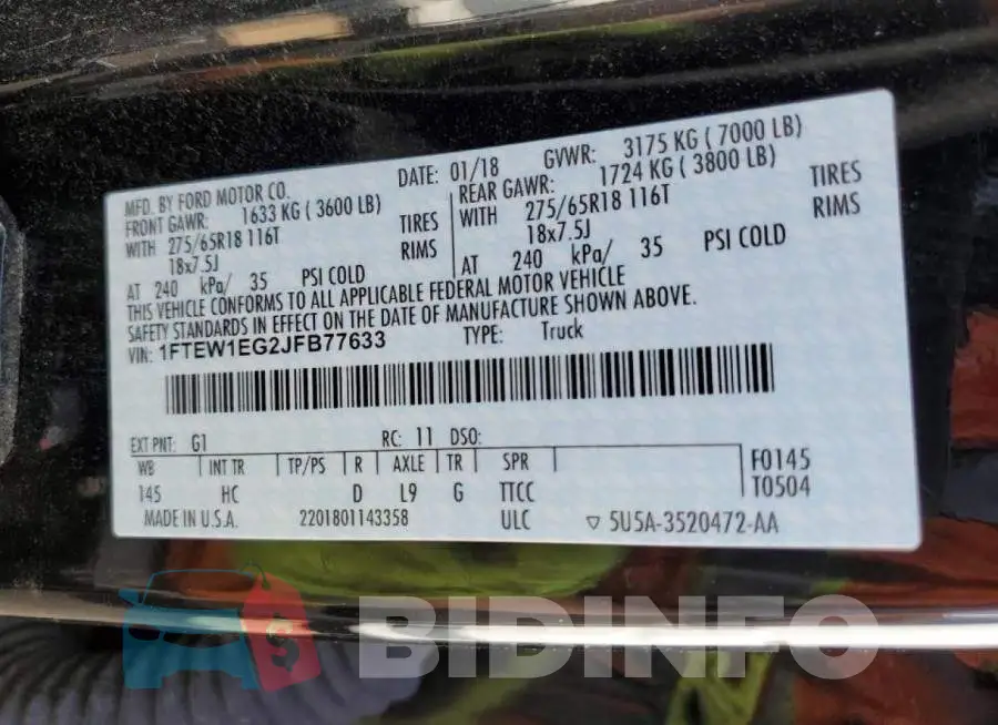 1FTEW1EG2JFB77633 Photo# 10