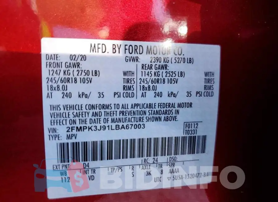 2FMPK3J91LBA67003 Photo# 10