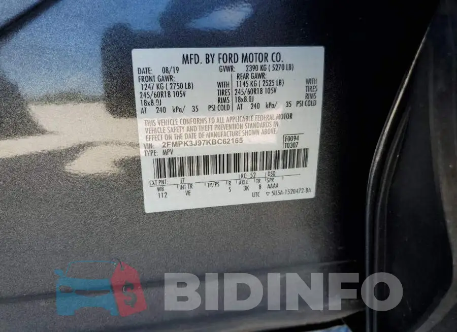 2FMPK3J97KBC62165 Photo# 10