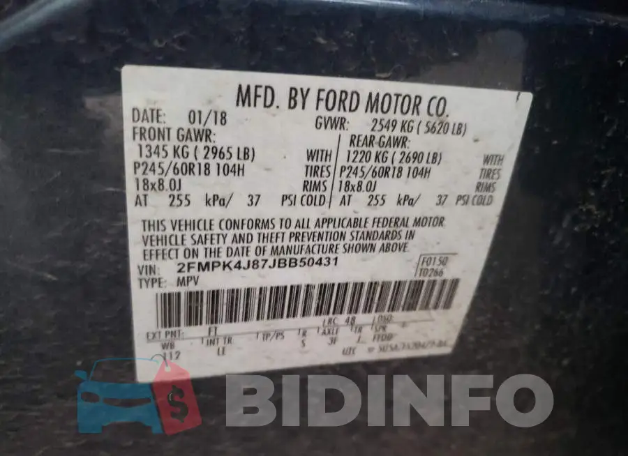 2FMPK4J87JBB50431 Photo# 10