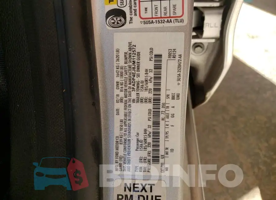 3FADP4EJ8JM112572 Photo# 10