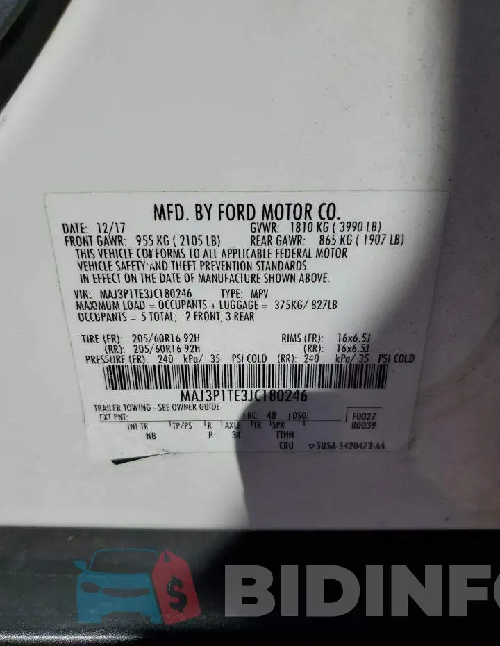 MAJ3P1TE3JC180246 Photo# 10