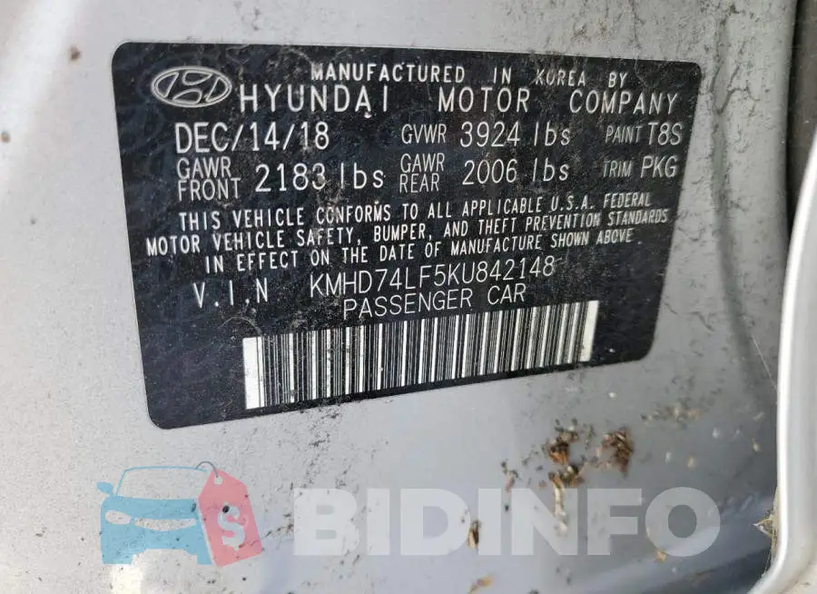 KMHD74LF5KU842148 Photo# 10